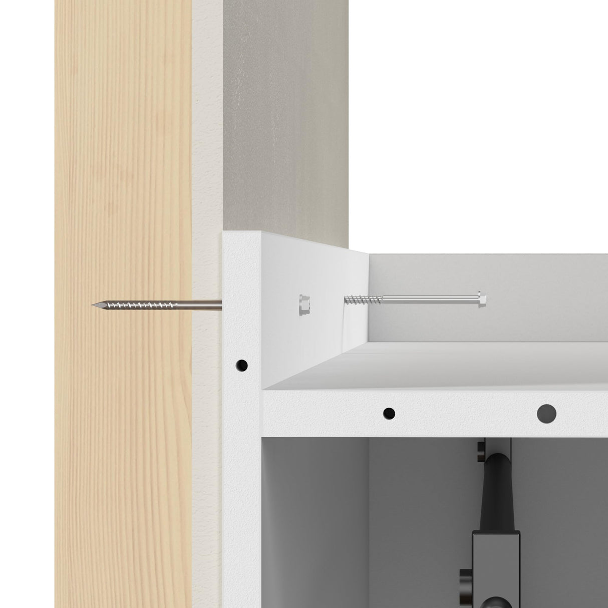 Bestar Pur Full Size Murphy Bed in White, 59-inch Space-Saving Sleeping Arrangement for Multipurpose Area, Bedroom, Guest Room, or Living Room Bestar