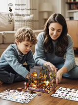 DIY Dollhouse Set, Miniature Doll House Kit with LED Accessories Furniture, 3D Wooden Puzzles for Adults, Craft Gifts for Teens Girls Boys Ages 12+ tomyoung
