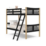 Storkcraft Caribou Twin-Over-Twin Bunk Bed (Black with Natual) – GREENGUARD Gold Certified, Converts to 2 Individual Twin Beds Storkcraft