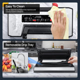 Vakumar Liquid Vacuum Sealer Machine, 90Kpa Vacuum Sealer Machine Preservation Dry/Moist/Liquid Modes, LED Indicator Light, Handle Locked Design, Built-in Cutter and Bag Storage, Removable Drip Tray Vakumar