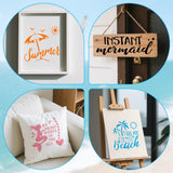 16pcs Beach Theme Stencils for Painting, 8in Reusable Plastic Ocean Stencils Perfect for DIY Summer Beach Art on Wood Fabric and Walls Tinoaly