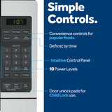 GE GCST07N1WSS Microwave Oven, 700-watt 6 Auto Cooking Settings, Kitchen Essentials for The Countertop, Dorm Room or Apartment, Child-Lock Technology 0.7 Cu. Ft, Stainless Steel GE