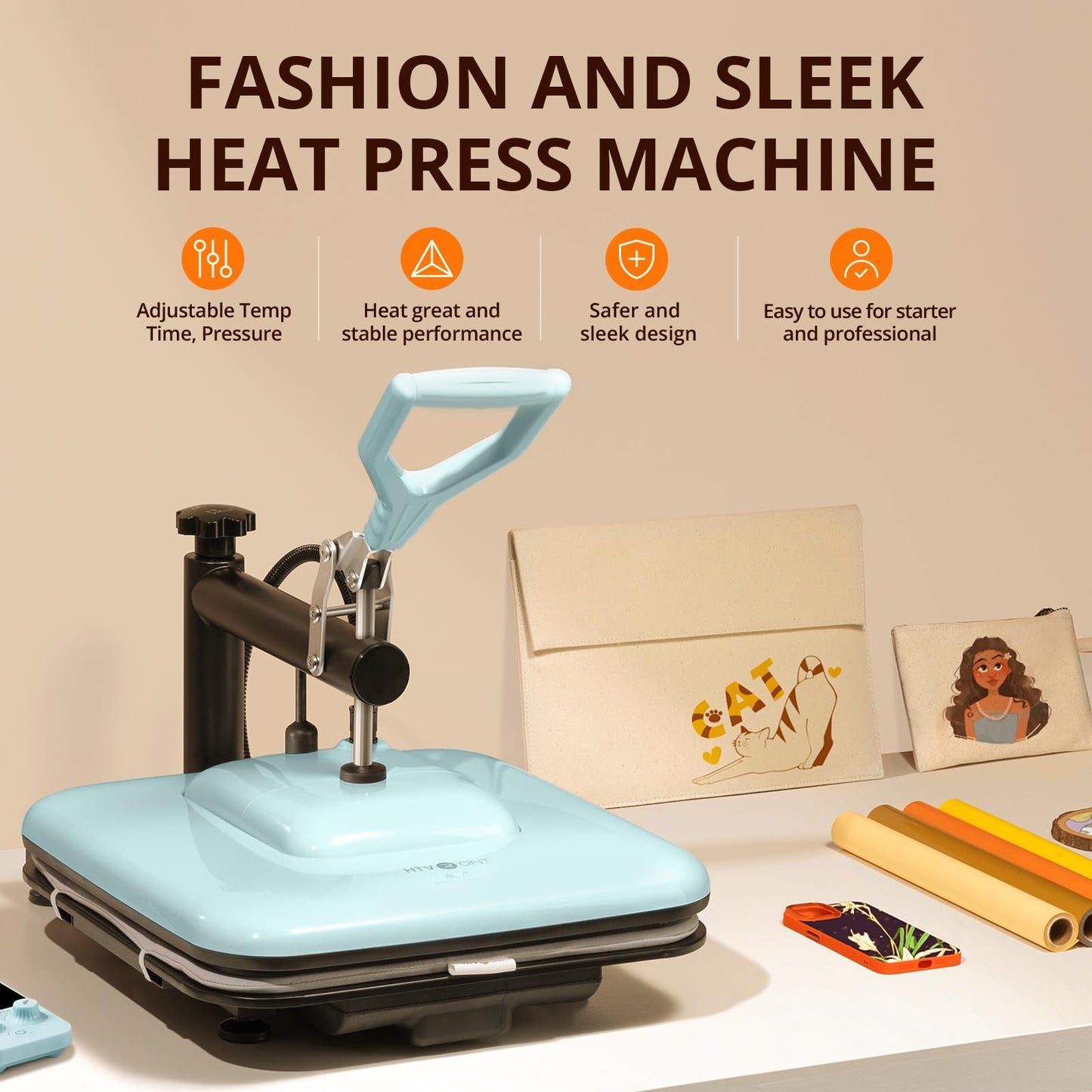 HTVRONT Heat Press Machine for T Shirts - 15x15 Swing Away Shirt Press Machine - Professiona Heat Press for Sublimation, Vinyl, Heat Transfer Projects, Heats Up Fast & Distribute Heat Evenly  - WoodArtSupply