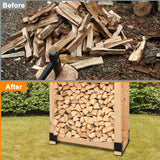Outdoor Firewood Racks - 8 Pack Log Storage Rack Bracket Kit, Adjustable Heavy Duty Powder Coated Steel Holder,Fireplace Wood Storage, Log Holder Generic