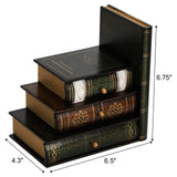 Fasmov Wood Bookends with Desktop Organizer Drawer Units, Decorative Bookends for Shelves, Office Desk Book Holder Stand, 1-Pair Fasmov