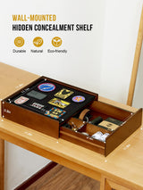 Concealment Furniture, Concealment Shelf Wall Mounted Hidden Storage Box Compartment Furniture Hidden Shelf Wooden Picture Photo Frame with Patches Display Panel(Black Ebony) 1TG Tactical