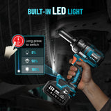 SEESII Impact Wrench 900 FT-LBS(1200N.m) 2900IPM 1/2 Impact Gun High Torque Electric Cordless Impact Wrench with 21V 2x4.0Ah Battery 5 Sockets and Case for Home Car Truck Tire Lug Nut Removal Tool Set Seesii