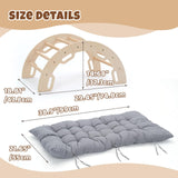 COSYLAND Kids Climber Arch Rocker with Cushion,Wooden Indoor Pikler Climbing Toys for Toddler with 4 Handrails On Each Side,Paintless Indoor Playground Arch Climbing Ladder (Natural) COSYLAND