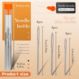 TLKKUE 12 Pcs/3 Sizes Large-Eye Blunt Needles, Stainless Steel Yarn Needle with Needle Threader, Tapestry Needle for Sewing Crochet Knitting Embroidery (Silver) TLKKUE