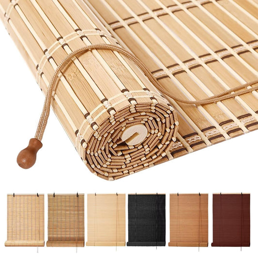 Bamboo Blinds, Easy to Install Bamboo Shades, Bamboo Shades for Indoor Windows, Custom Sizes Roller Shades for Indoor Windows for Indoor & Outdoor Use