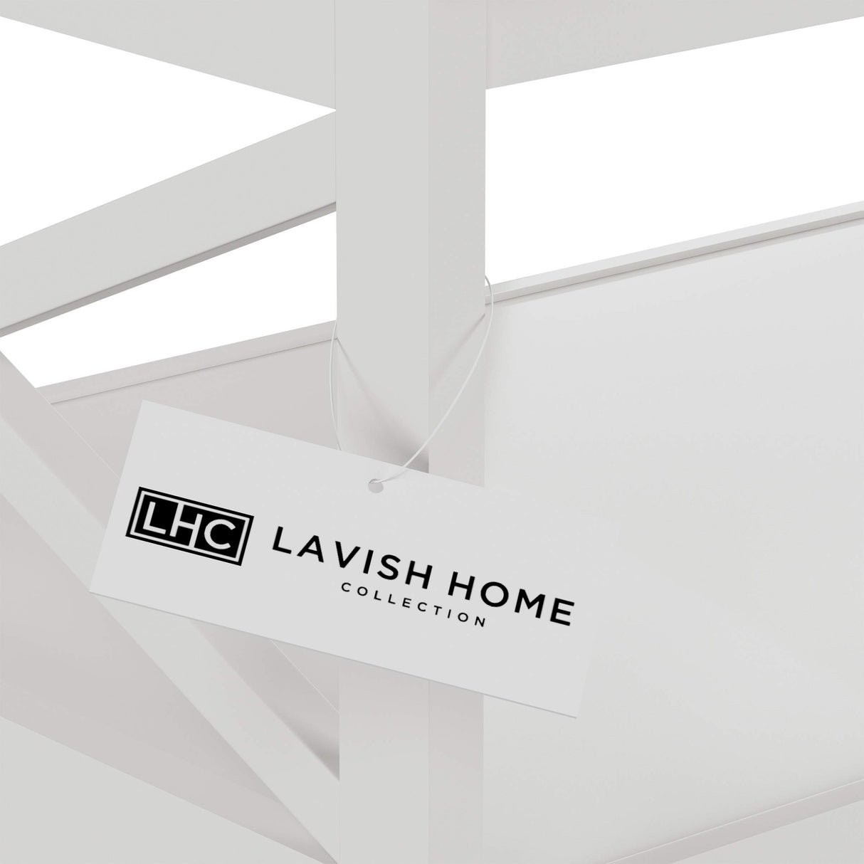 Coffee Table - 2-Tiered Wood Sofa Table - Low Profile and X-Leg Design Living Room Furniture for Storage, Display, or TV Stand by Lavish Home (White) Lavish Home