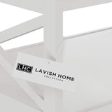 Coffee Table - 2-Tiered Wood Sofa Table - Low Profile and X-Leg Design Living Room Furniture for Storage, Display, or TV Stand by Lavish Home (White) Lavish Home