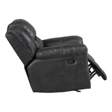 Lexicon Rocker Recliner Chair for Living Room, Wall Hugger Manual Recliner Chairs, Textured Microfiber Upholstered Rocking Reclining Chair, Home Theater Seating, Required Assembly, Black Lexicon