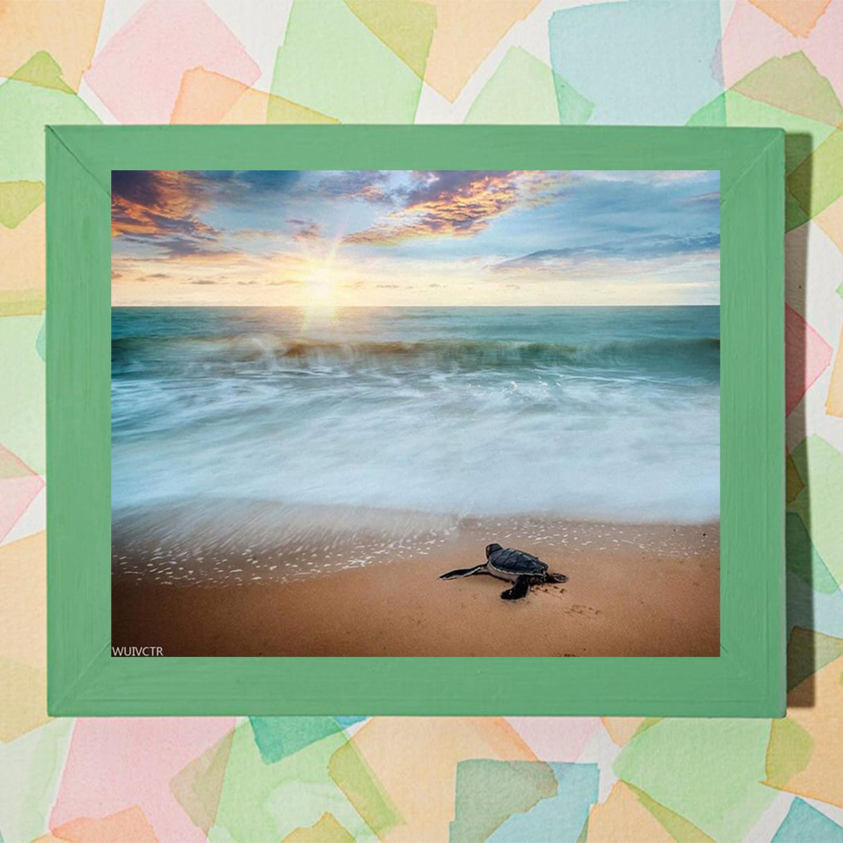 WUIVCTR Paint by Number Beach Turtle DIY Oil Painting Paint by Number Kit for Adults Beginner Canvas Painting by Numbers Acrylic Oil Painting Arts Craft Sunset Sea Turtle Paintings 16x20 Inch WUIVCTR