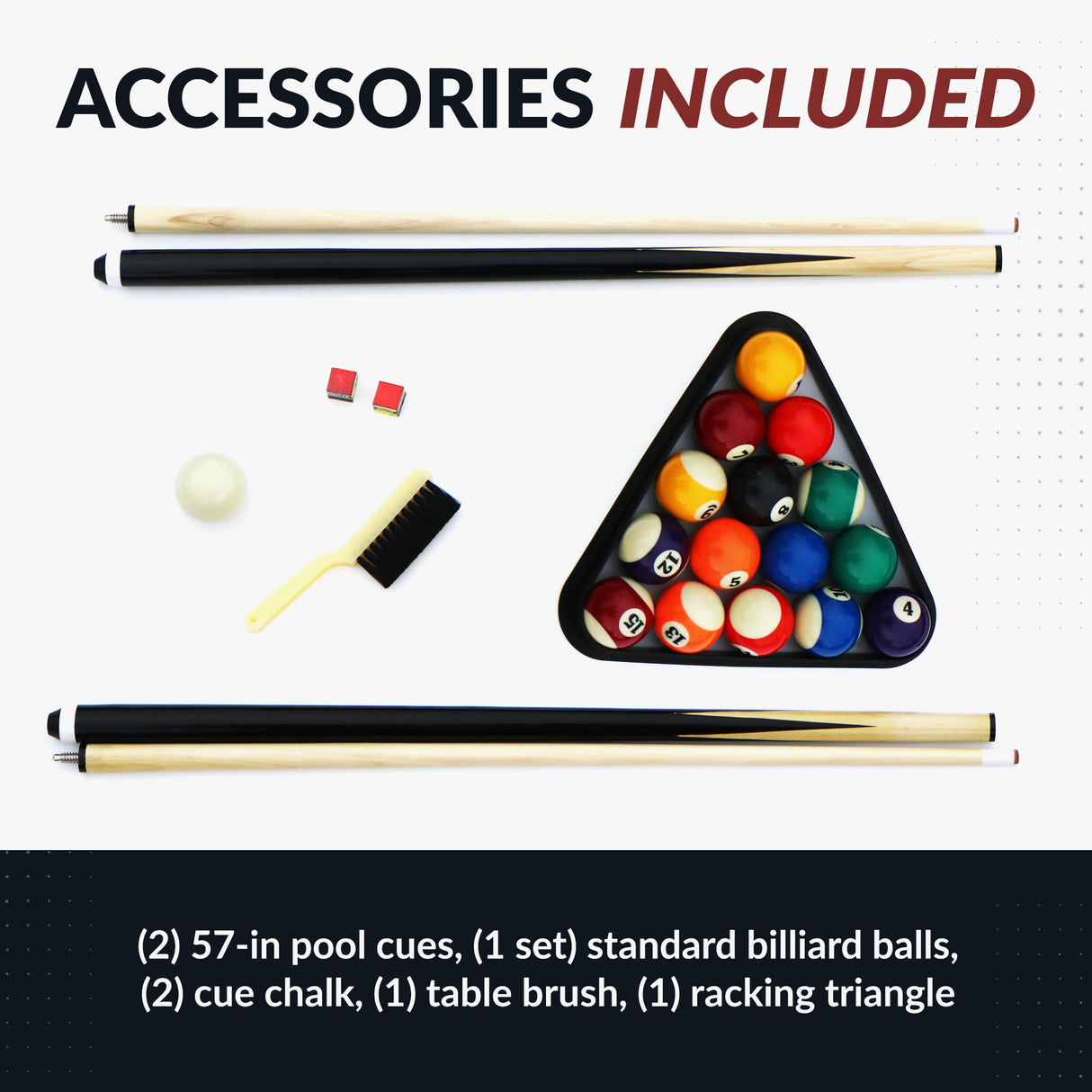 Hathaway Jupiter 7 Ft Heavy Duty Pool Table – Includes Cue Sticks, Billiard Balls, Brush – Modern Look for Family Billiards Games Room – Red Felt with Black Finish Hathaway