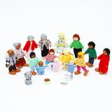 ONEST 20 Pieces Wooden Dollhouse Family Set Mini People Figures Dog Cat Sets Dollhouse Dolls Wooden Doll Family Pretend Play Figures Accessories for Pretend Dollhouse Toy ONEST