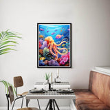 Bimkole 5D Diamond Arts Kits Octopus, Full Drill DIY Rhinestone Embroidery Set Paint with Diamonds Art by Number Kits Cross Stitch Home Wall Craft Decoration (12x16inch) AL1754 Bimkole