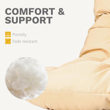 DWVO Egg Hanging Swing Chair with Stand Egg Chair Wicker Egg Chair with Cushions 330lbs for Patio, Bedroom, Garden and Balcony, Beige DWVO