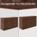 Bigbiglife Wood Dresser for Bedroom, 6 Drawer Double Dresser, Modern Chest of Drawers with Deep Drawers, Large Storage Organizer for Living Room, Closet,15.8" D x 47.2" W x 27.7" H (Walnut Brown) Bigbiglife