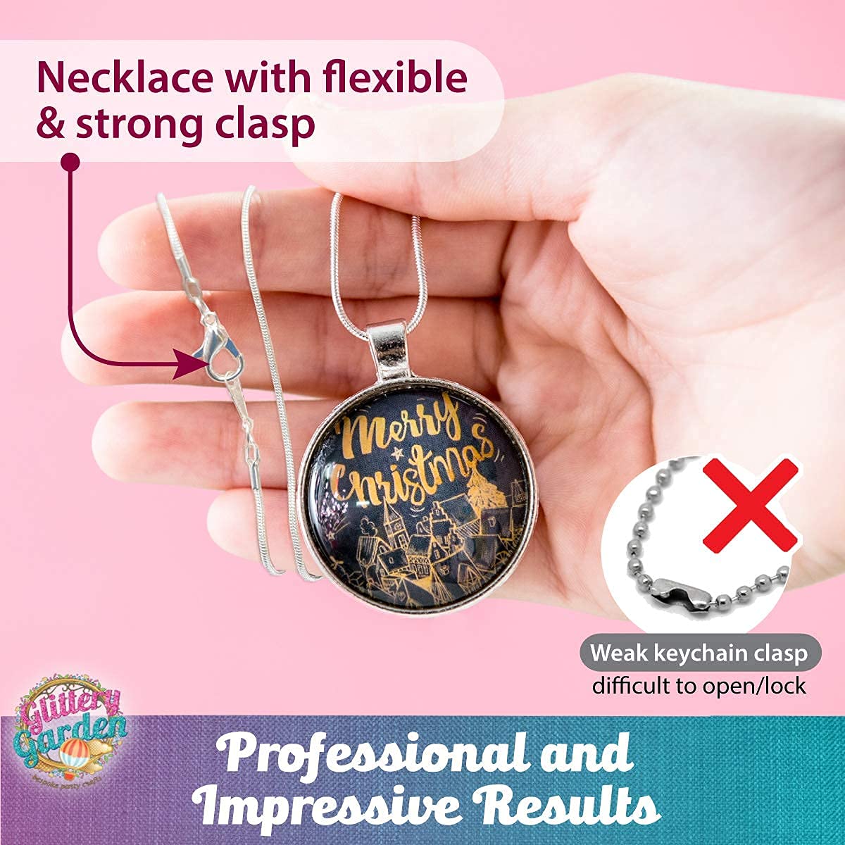 Girls Jewelry Making Kit. Best Necklace Pendant & Bracelet Crafting Set with Glass Beads & Charms. Fashion Accessories, Arts Crafts Supplies. Birthday Gift Glittery Garden