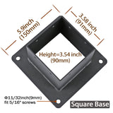 Antsky 4×4"(Actual：3.5×3.5inch) Post Stainless Steel Flange Anchor Base with Screws for Deck Railing，Black Finish (4 Pack) Antsky