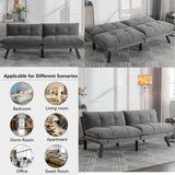 Modern Velvet Convertible Folding Futon Couch Sofa Bed Adjustable Pillow Top Arm Memory Foam Couch Double Loveseat Sofa for Compact Living Space,Dorm,Game Studio,Apartment,Bedroom (Light Grey) Klwenas Maec