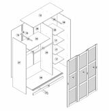 Palace Imports 100% Solid Wood Wardrobe/Armoire/Closet with 3 Sliding Louvered Doors, Java. 5 Shelves Included, 52" w x 72" h x 22.5" d, Renewable Eco-Friendly Wood, Made in Brazil Palace Imports