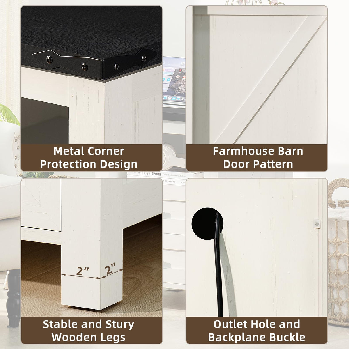 Joaxswe Nightstand with Charging Station and USB Port, Farmhouse Night Stand with 2 Drawers and Shelf Storage, Wooden Side End Table, Bedside Cabinet for Bedroom, Living Room, Closet, Office (White) Joaxswe