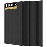 TONOR 4 Pack Large Acoustic Panels,47.2" X 23.6" X 0.35" Acoustical Wall Panel, Self-Adhesive Sound Proof Panels, Decorative Soundproof Wall Panels for Echo Absorption for Home Studio Office, Black TONOR
