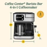 Cuisinart Coffeemaker, Coffee Center Barista Bar 4-In-1 Coffee Machine, Single-Serve Coffee, Espresso & Nespresso Capsule Compatible, 12-Cup Carafe, Black, SS-4N1 Cuisinart