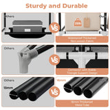 VTRIN Portable Closet Wardrobe for Hanging Clothes 57.3 Inch Large Capacity Clothes Rack with Cover, 10 Storage Organizer Shelves, 1 Hanging Rods and 6 Pockets, Free Standing Closet for Bedroom, Black VTRIN