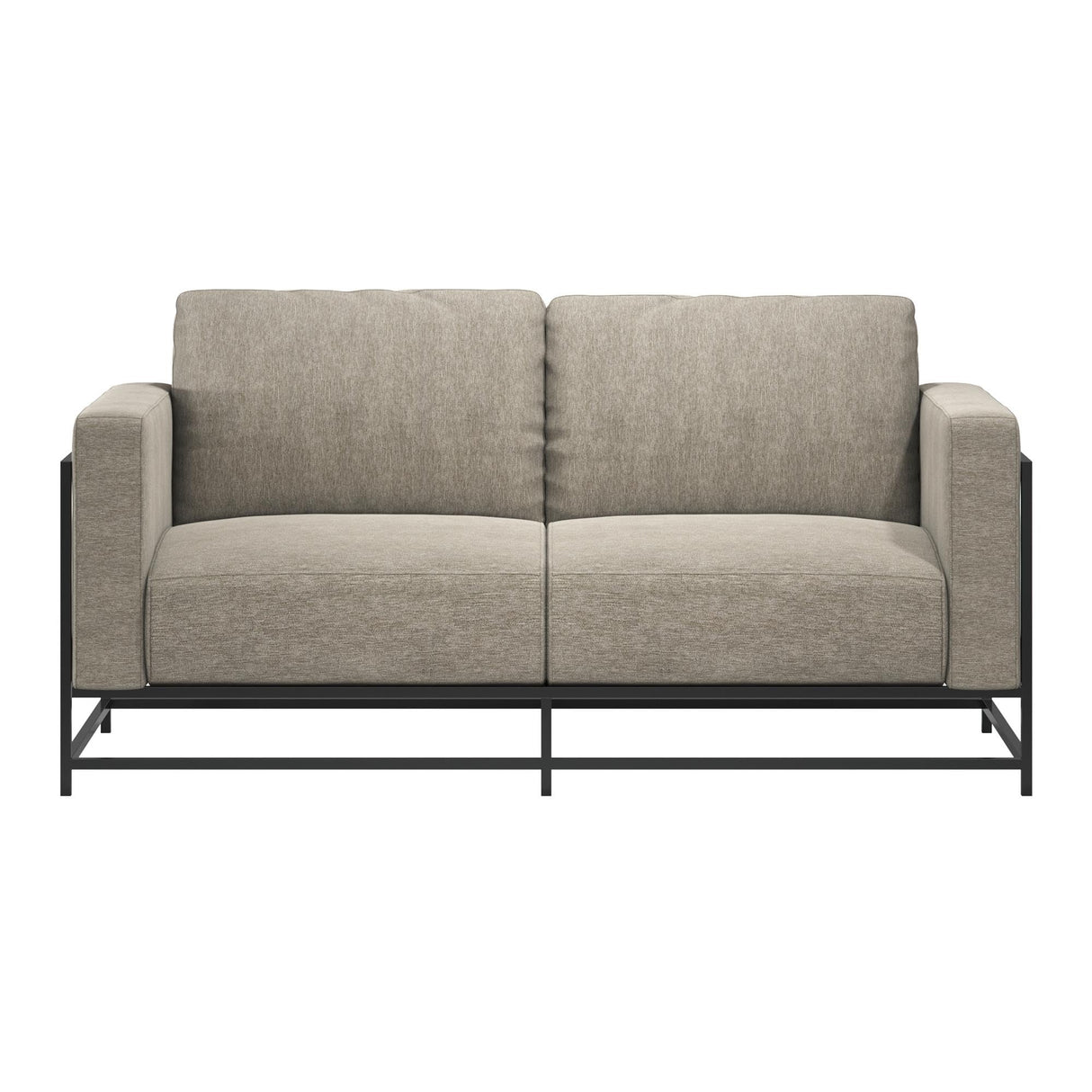 Novogratz Kelly Industrial Modern 72" Sofa with Metal Base, Beige Novogratz
