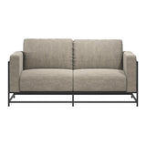 Novogratz Kelly Industrial Modern 72" Sofa with Metal Base, Beige Novogratz