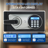 BlackSmith Biometric Handgun Safe 1.8 Cubic Feet Home Safe Quick Access Fingerprint Security Lock Box for Money Firearm Valuables with Dual Alarm System Fireproof Bag and Removable Shelf BlackSmith