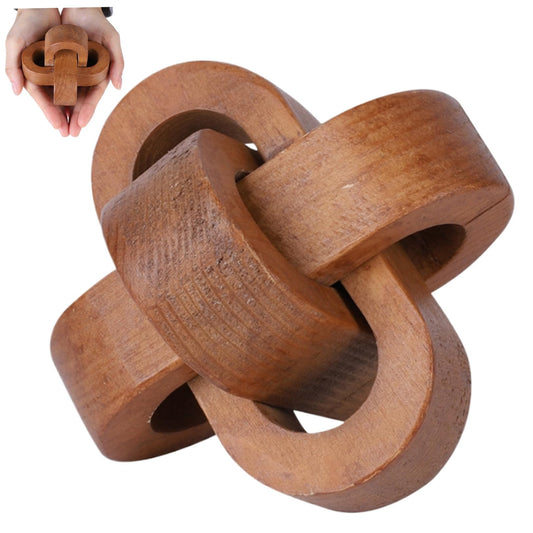 1PC Wood Knot Decor 3.7 Inch 3-Link Modern Boho Wood Chain Link Decor Decorative Wood Chain Knot Decor for Coffee Table Entryway Living Room Bedroom Farmhouse Shelf Decor Walnut Color. - WoodArtSupply