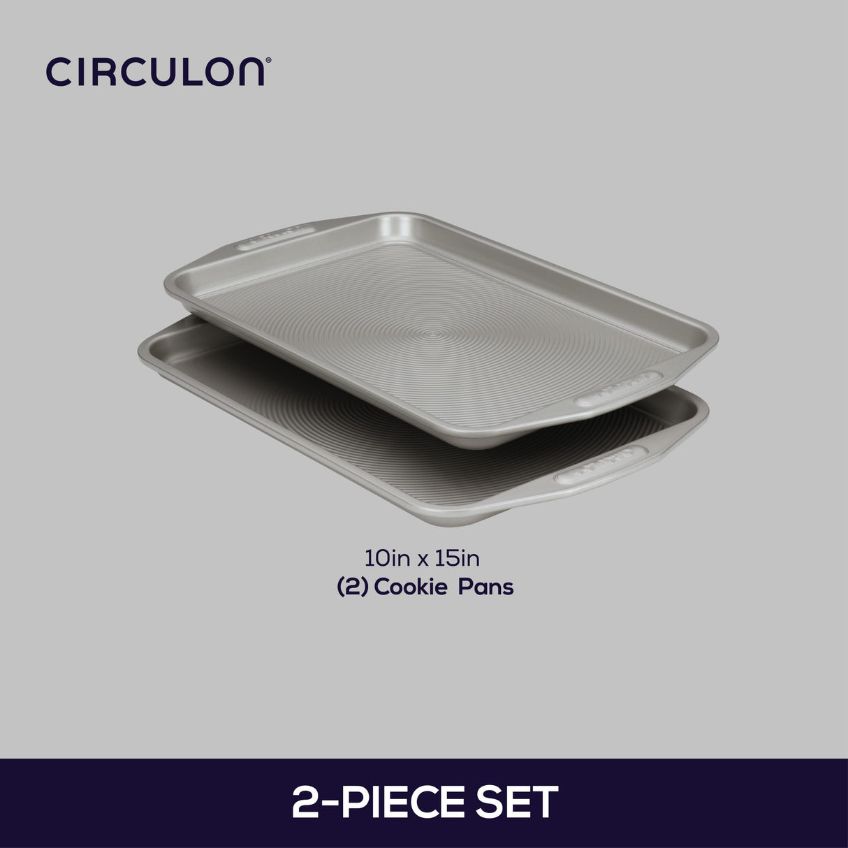 Circulon Total Bakeware Set Nonstick Cookie Baking Sheets, 2 Piece, Gray Circulon