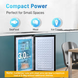Anypro Compact Mini Upright Freezer 3 Cu.Ft with 3 Pull-down Drawer Doors and Adjustable Thermostat, Single Door Small Deep Standing Freezer Rapid Cooling for Home, Office, Dorm, Garage, Black Anypro