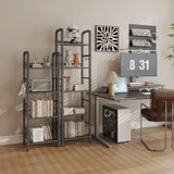 YMYNY 4 Tier Bookshelf, Freestanding Bookcase for Living Room, Bedroom, Home Office, Multi-Functional Storage Rack Organizer, Display Rack with Metal Frame, Rust Resistance, Black, UHBC054B YMYNY