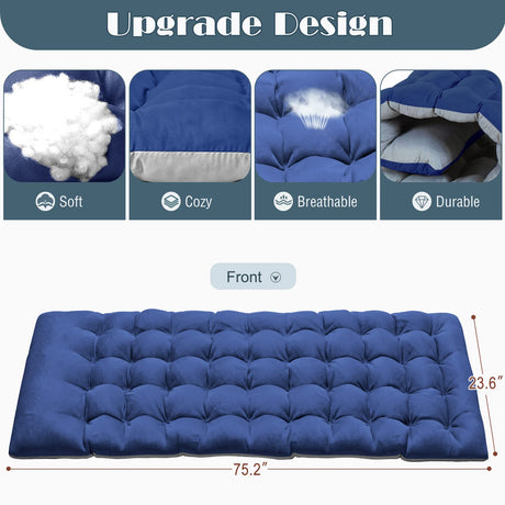 LILYPELLE Lounge Chair with Mattress, Heavy Duty Outside Lounge Chair Outdoor Portable Folding Lounge Chairs Sleeping Cots Bed for Camping, Pool, Beach, Patio LILYPELLE