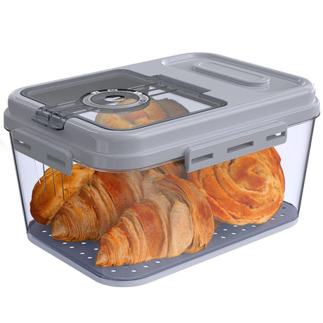 ANYPROLUS Bread Box for Homemade Bread, Time Recording Bread Containers Storage Airtight Loaf, Bread Storage Container Bread Keeper with Lid, Bread Box for Kitchen Countertop, Grey ANYPROLUS