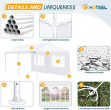 HOTEEL 10'x20' Outdoor White Waterproof Gazebo Canopy Party Tent with 4 Removable Sidewalls Windows Carpas para Patio for Weddings Events Beach BBQ Parties Hoteel