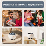 Yarn Bowl for Crochet Large Sheep Shaped Ceramic Yarn Holder Crochet Bowl Knitting Bowl, 6 Inch Wide x 4 Inch High Surlama
