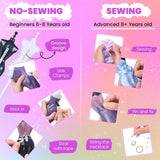 700+Pcs Fashion Designer Kit for Girls - Sewing Kit Arts and Crafts Set for Kids Ages 8-12 with 5 Mannequins & Instruction DIY Doll Clothes Making Learn to Sew Toys for Girls Christmas Birthday Gift nasominako