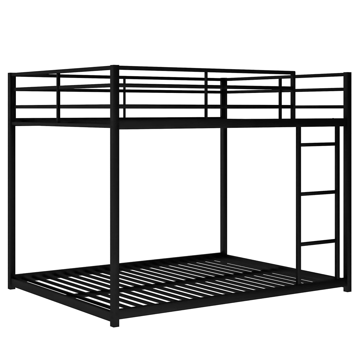 Bellemave Full Over Full Bunk Beds, Full Bunk Bed with Build in Ladder and Safety Guardrail, Heavy Duty Bunk Beds for Teens, Kids, Dorm, Small Space, No Box Spring Needed(Full Black) Bellemave