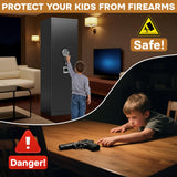 10-12 Gun Safe for Home Rifle and Pistols,No Assembly Required Gun Safe Locker,Biometric Fingerprint Locking Cabinet,Electronics Keyboard Password Cabinet Safes,Adjustable Partition Storage Rifle Case Leariso