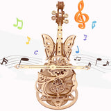 3D Puzzle Wooden Model Kits for Adults - DIY Cello Music Box Mechanical Jigsaw Puzzles Construction Craft Kits for Age 14+ Years Old auryee