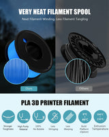 Haosegd 3D Printer Filament PLA 1.75mm 3-D Printing Materials 5 Colors Bundle Print Filiment 1.75 mm White Black Red Blue Purple Dimensional Accuracy ±0.02mm Fillament Spool Vacuum Packaging 250G X 5 Haosegd