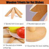 Wooden Trivets for Hot Dishes, Tree Shape Trivet Set, Foldable Kitchen Wooden Trivets, Tree Coaster for Hot Dishes、Pot、Bowl、teapot、hot Pot Holders (4 Piece-Walnut) SSFUN
