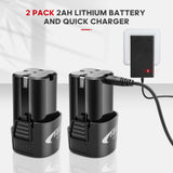 FAHKNS 18V Extended Cordless Ratchet Wrench 3/8 Electric Wrenches Set 45 ft-lbs (60 N.m) 400RPM Power,2 Battery 2.0Ah Lithium-Ion,7 Sockets (10/11/12/13/14/15/17mm) And Charger,Variable Speed Trigger FAHKNS