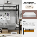 KOMFOTT Metal Twin Over Full Bunk Bed, Heavy Duty Bed Frame with Integrated Ladder, Full-Length Guardrails for Teens & Adults, Space-Saving Bunk Bed for Bedroom & Dorm, No Box Spring Required KOMFOTT